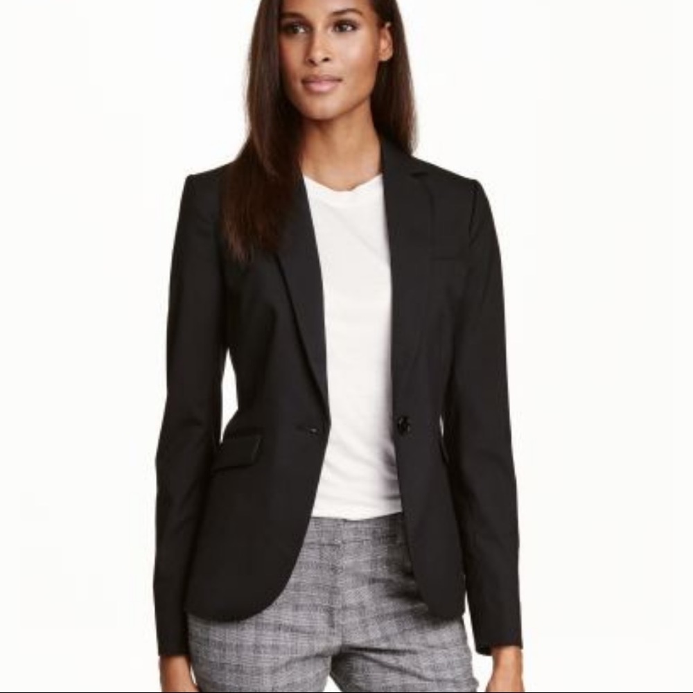 H&M black fitted blazer size US 8